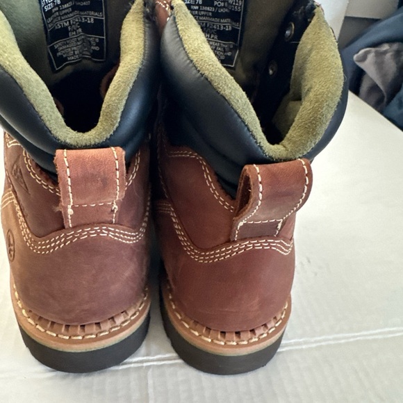 Hawx Brown Leather Boots with Green Laces - Picture 3 of 11